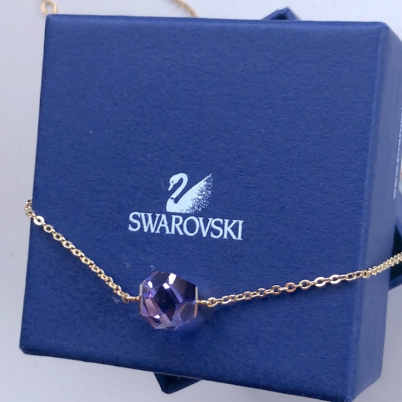 Swarovski Purple tanzanite crystal solitaire necklace - Picture 2 of 11
